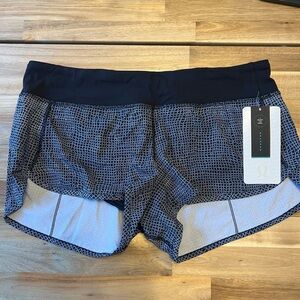 lululemon OG Speed Shorts FNWB/BLK Size 10 NWT